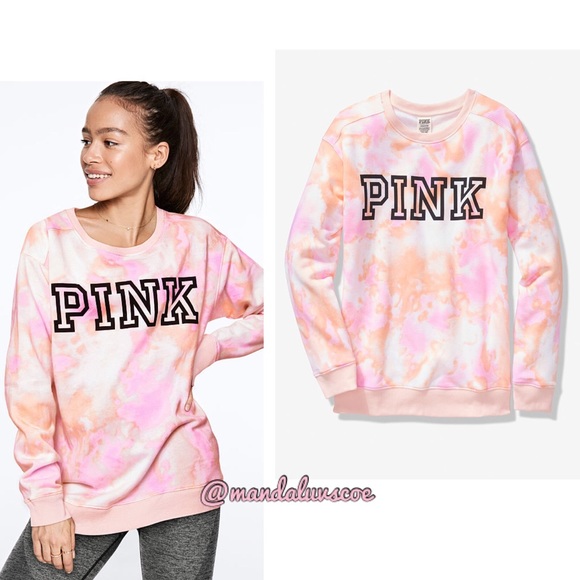 pink and orange tie dye sweatshirt